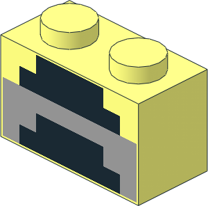 Brick  1 x  2 with Pixelated Unlit Forge Pattern