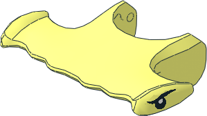 Animal Shark Hammerhead Head with Black Eyelids and Eyes Pattern