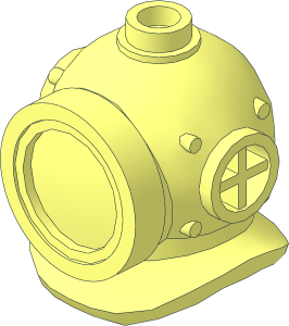 Minifig Helmet Deep Diver with Lens