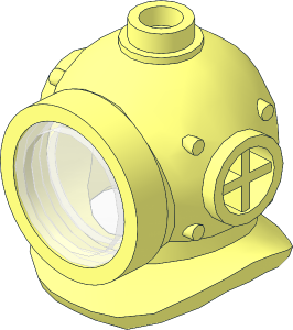 Minifig Helmet Deep Diver with Trans Clear Lens Pattern