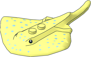 Animal Stingray with Black Eyes and Light Blue Spots Pattern