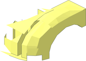 ~Vehicle Mudguard  3 x  4 x  1 1/3 with Curved Fenders - Half