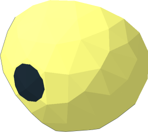 ~Minifig Head Muppet Beaker Eye Half with Black Pupil Pattern