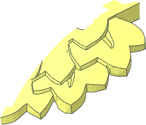 ~Plate  1 x  2 Round with Layered Leaves Half