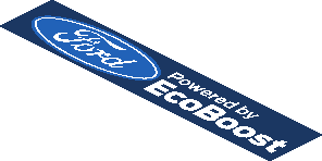 ~Sticker  1.9 x  1.8 with Ford and MS-RT Logos on Blue Background - Fourth Face