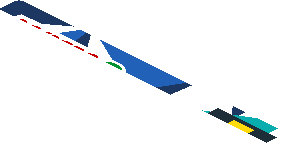 ~Sticker  1.9 x  3.8 with Yellow "2" on Black Square and Logos on Blue and White Background Left - First Face