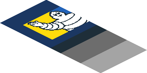~Sticker 0.8 x 4.1 with Michelin Logos and Black Air Vent on Blue Background - Fifth Face ~Sticker 0.8 x 4.1 with Michelin Logos and Black Air Vent on Blue Background - Fifth Face