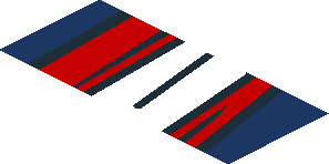 ~Sticker  0.8 x  1.9 with Taillamp on Blue Background Right - Fourth Face