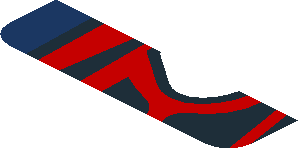 ~Sticker  0.8 x  1.9 with Taillamp on Blue Background Right - Sixth Face