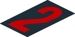 ~Sticker  1.0 x  1.8 with Red "2" and White Logos on Black Background Right - Number 2