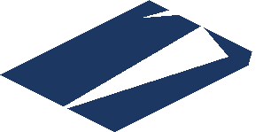 ~Sticker  0.8 x  3.9 with White Triangles on Blue Background - Third Face