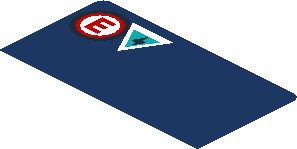 ~Sticker  4.0 x  1.8 with Ford and MS-RT Logos and Emergency Signals on Blue Background - First Face