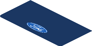 ~Sticker  4.0 x  1.8 with Ford and MS-RT Logos and Emergency Signals on Blue Background - Fourth Face