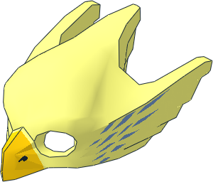Minifig Mask Eagle with Yellow Beak and Medium Blue Feathers Pattern