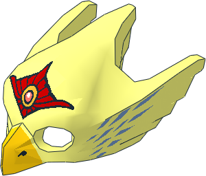 Minifig Mask Eagle with Yellow Beak, Red Tiara and Medium Blue Feathers Pattern