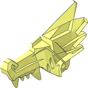 ~Animal Dragon Head Jaw Upper Half without Patternable Surfaces