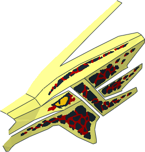 ~Animal Dragon Head Jaw Upper Half with Yellow Eyes and Black and Red Markings Pattern ~Animal Dragon Head Jaw Upper Half with Yellow Eyes and Black and Red Markings Pattern