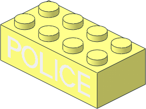Brick  2 x  4 with White "POLICE" Pattern