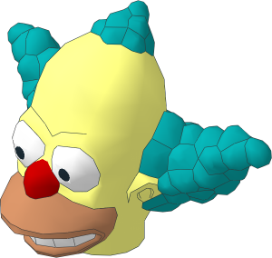 Minifig Head Simpsons Krusty The Clown with Eyes Pattern