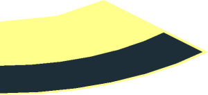 ~Tile  2 x  2 Corner Round with Black Stripe Pattern Half