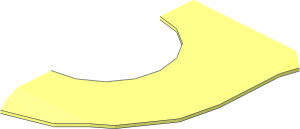 ~Minifig Robe Cloth 13L Tall (Formed) Front Collar Half