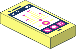 Tile  1 x  2 with Smartphone Screen and Music Player Pattern