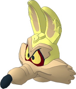 Minifig Head Looney Tunes Wile E. Coyote with Black Nose, Tan Face and Eyes Pattern