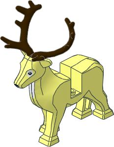 Animal Reindeer with White Eyes and Dark Brown Antlers Pattern