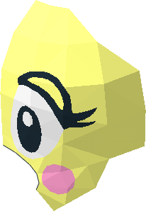 ~Animal Bird Chick Half with Black Eyelashes, Bright Pink Cheeks and White Eyes Pattern