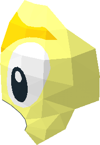 ~Animal Bird Chick Half with Yellow Crest and White Eyes Pattern ~Animal Bird Chick Half with Yellow Crest and White Eyes Pattern