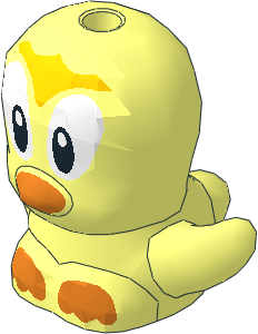 Animal Bird Chick with White Eyes, Yellow Crest and Orange Beak and Feet Pattern