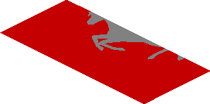 ~Sticker  0.8 x  4.1 with Silver Ferrari Horse and White CapitalSource Logos on Red Background - Seventh Face