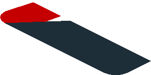 ~Sticker  0.8 x  1.9 with White Stripes on Red Background Right - Sixth Face