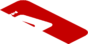 ~Sticker  0.8 x  1.9 with White Logos on Red Background Right - First Face