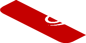 ~Sticker  0.8 x  1.9 with White Logos on Red Background Right - Sixth Face