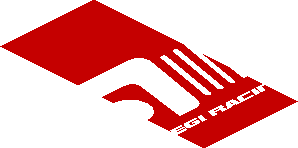 ~Sticker  0.8 x  1.9 with White Logos on Red Background Left - Second Face