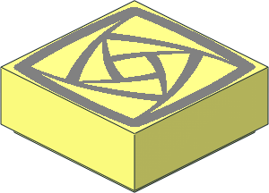 Tile  1 x  1 with Metallic Silver Rotating Squares Pattern