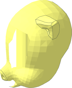 ~Minifig Head Looney Tunes Porky Pig Half without Patternable Surfaces