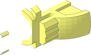 ~Brick 1 x 2 with Click Rotation Pin - Half