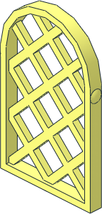 Window  1 x  2 x  2.667 Pane Lattice Diamond with Rounded Top