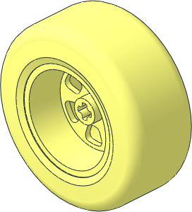 Wheel 22 x 50 with Integral Smooth Racing Tyre