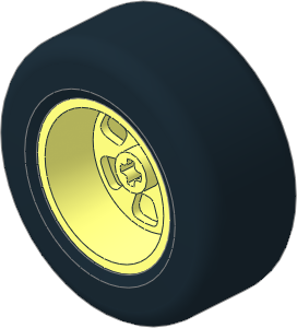 Wheel 22 x 50 with Rubber Black Integral Smooth Racing Tyre Pattern