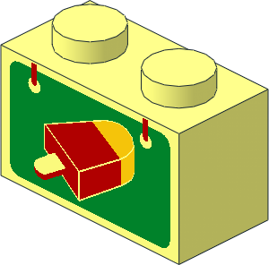 Brick  1 x  2 with Ice Cream Pattern