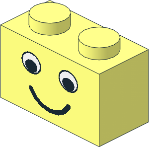 Brick  1 x  2 with Eyes and Smile Pattern
