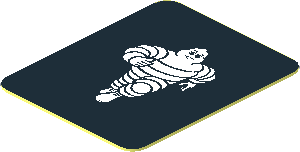 Sticker  1.0 x  0.8 with White Michelin Running Man on Black Background