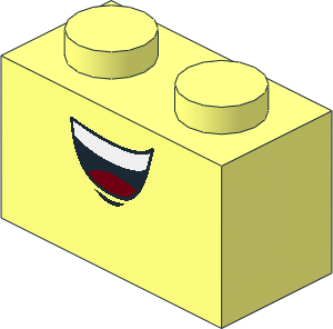 Brick  1 x  2 with Smiling Mouth Pattern