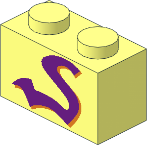 Brick  1 x  2 with Purple Snake Pattern