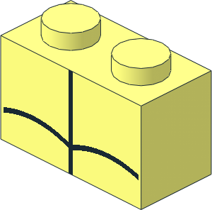 Brick  1 x  2 with Black Spider Web Pattern