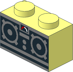 Brick  1 x  2 with Boombox Pattern