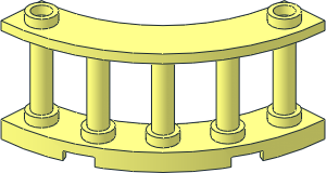 Fence Spindled  4 x  4 x  2 Quarter Round with  2 Studs